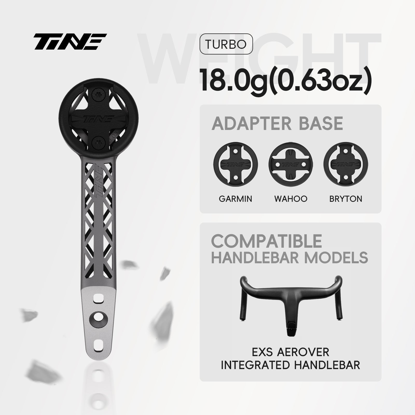 TiNE EXS AEROVER integrated handlebars | Titanium Bicycle Computer Mount