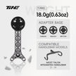 TiNE Turbo titanium bicycle computer mount for MOST Talon 21-24 handlebar, black circular mount, silver frame, adapter bases