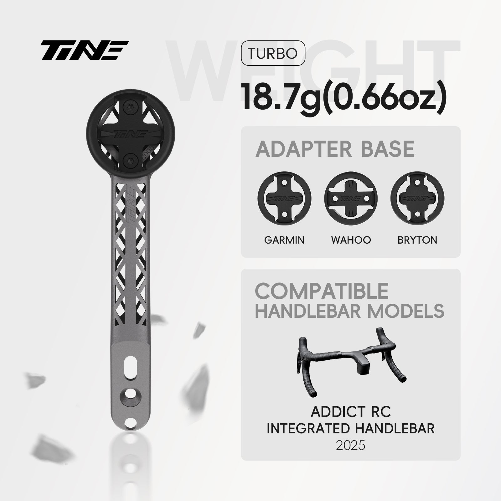 TiNE SCOTT ADDICT RC 2025 integrated-bar handlebars | Titanium Bicycle Computer Mount