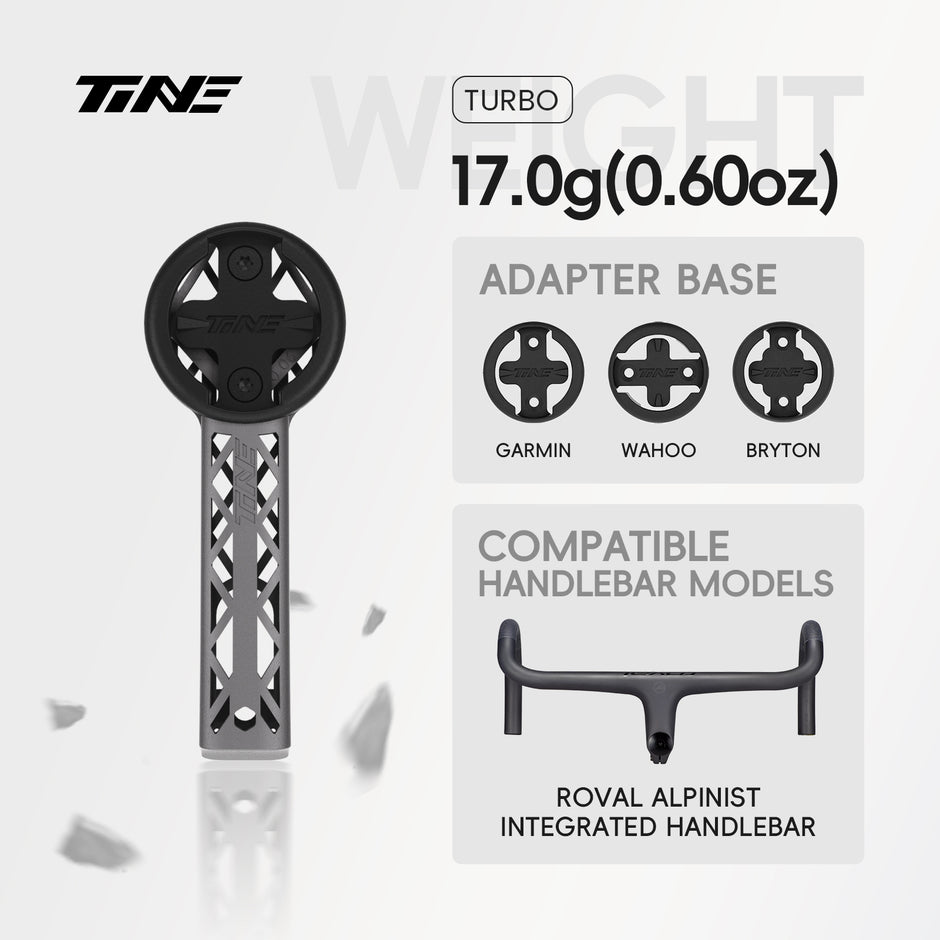 TiNE Specialized ROVAL ALPINIST mount with Turbo adapter bases for Garmin/Wahoo/Bryton, compatible handlebar