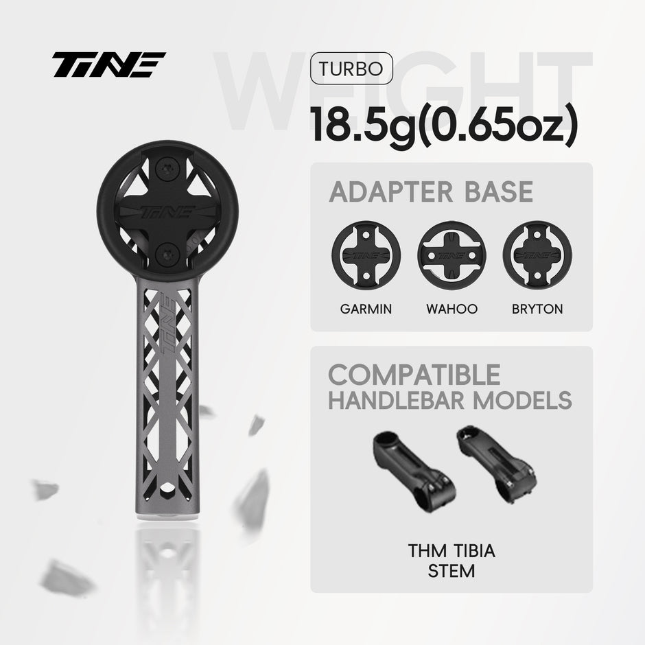 TiNE THM TIBIA handlebar stem | Titanium Bicycle Computer Mount