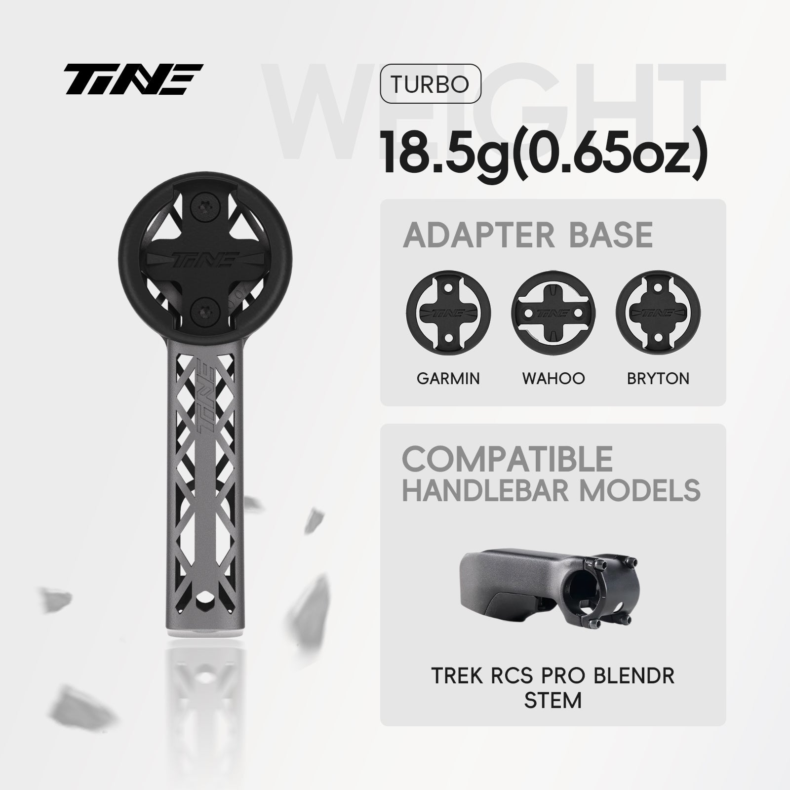TiNE TREK RCS Pro Blendr Stem | Titanium Bicycle Computer Mount