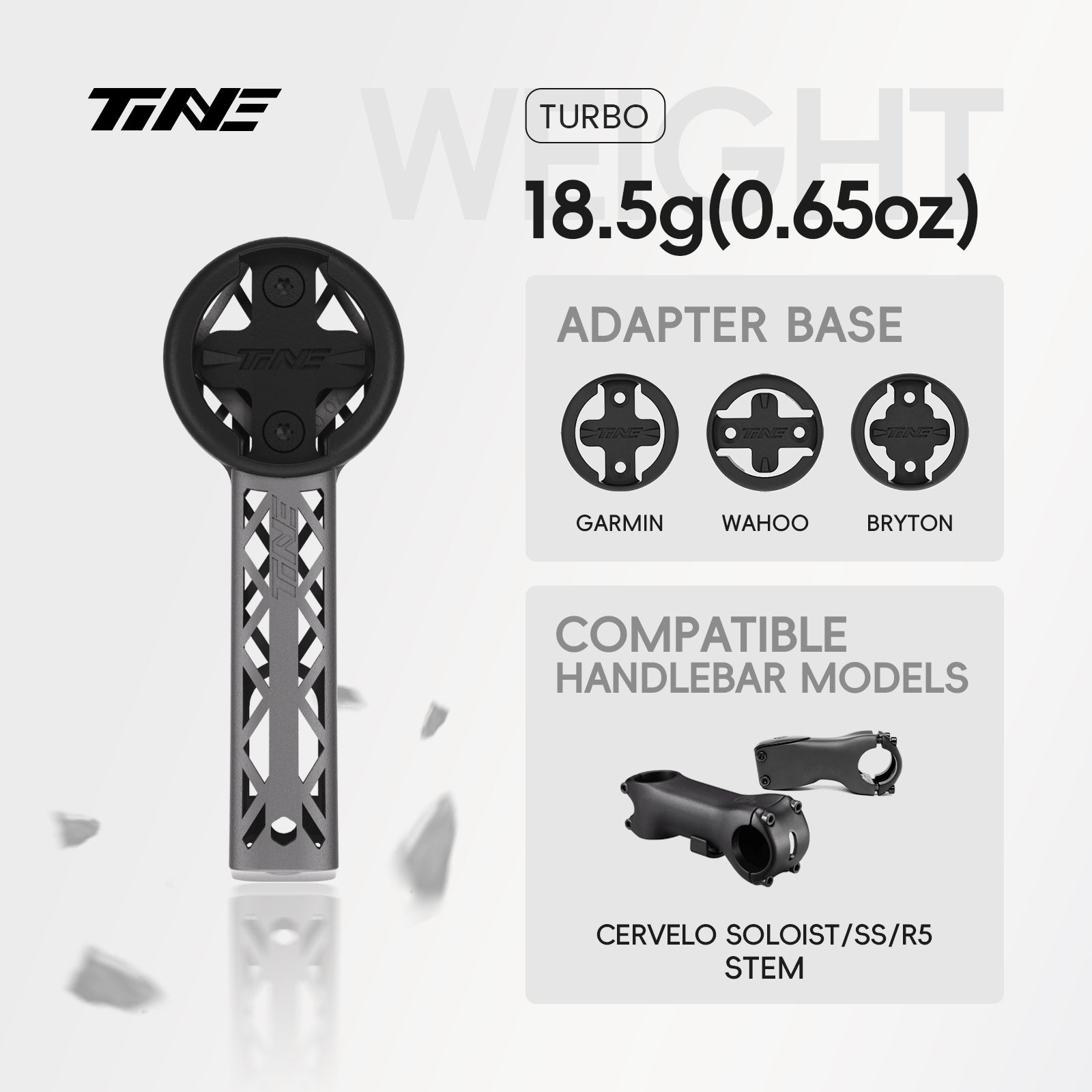 TiNE CERVELO SOLOIST/SS/R5 Stand | Titanium Bicycle Computer Mount
