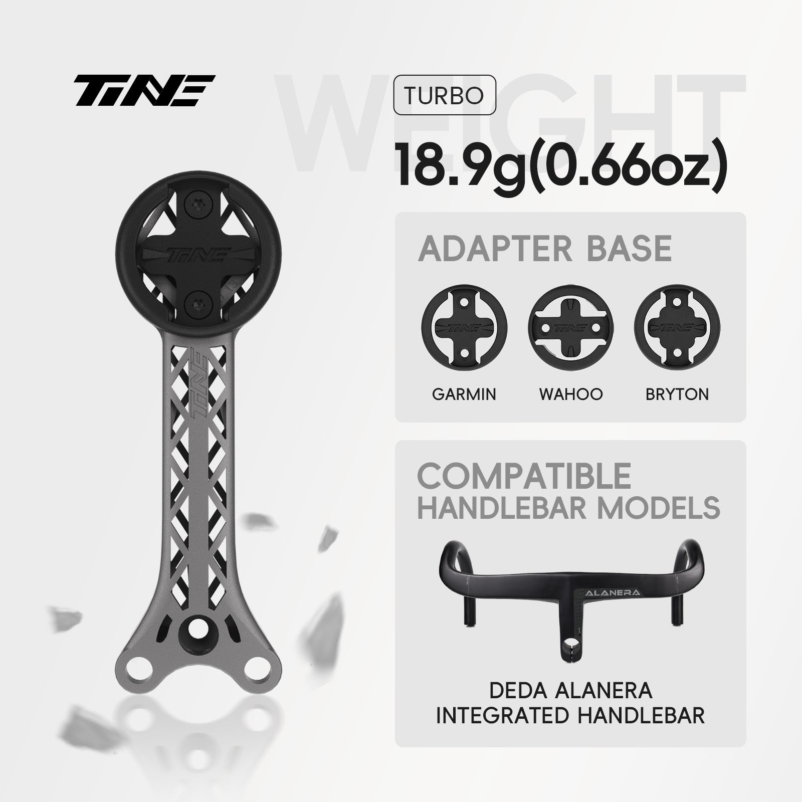 TiNE DEDA alanera | Titanium Bicycle Computer Mount