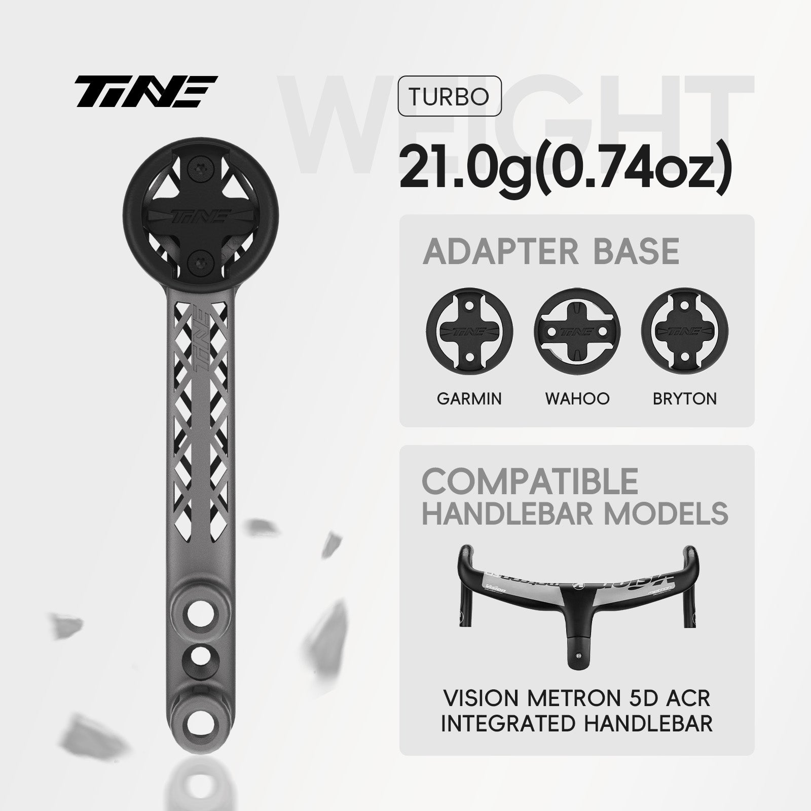 TiNE VISION Metron 5D ACR | Titanium Bicycle Computer Mount