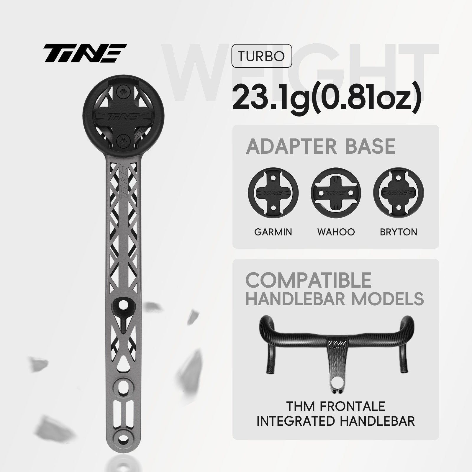 TiNE THM Frontale | Titanium Bicycle Computer Mount