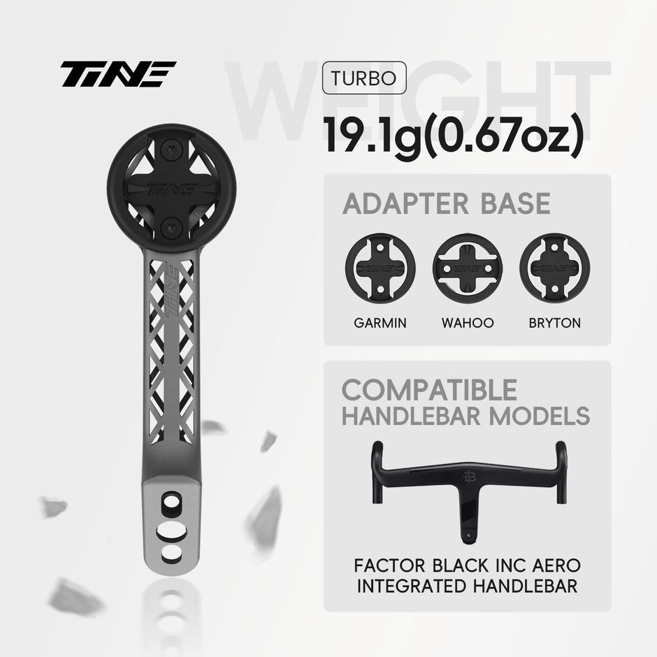 TiNE Factor black inc aero | Titanium Bicycle Computer Mount