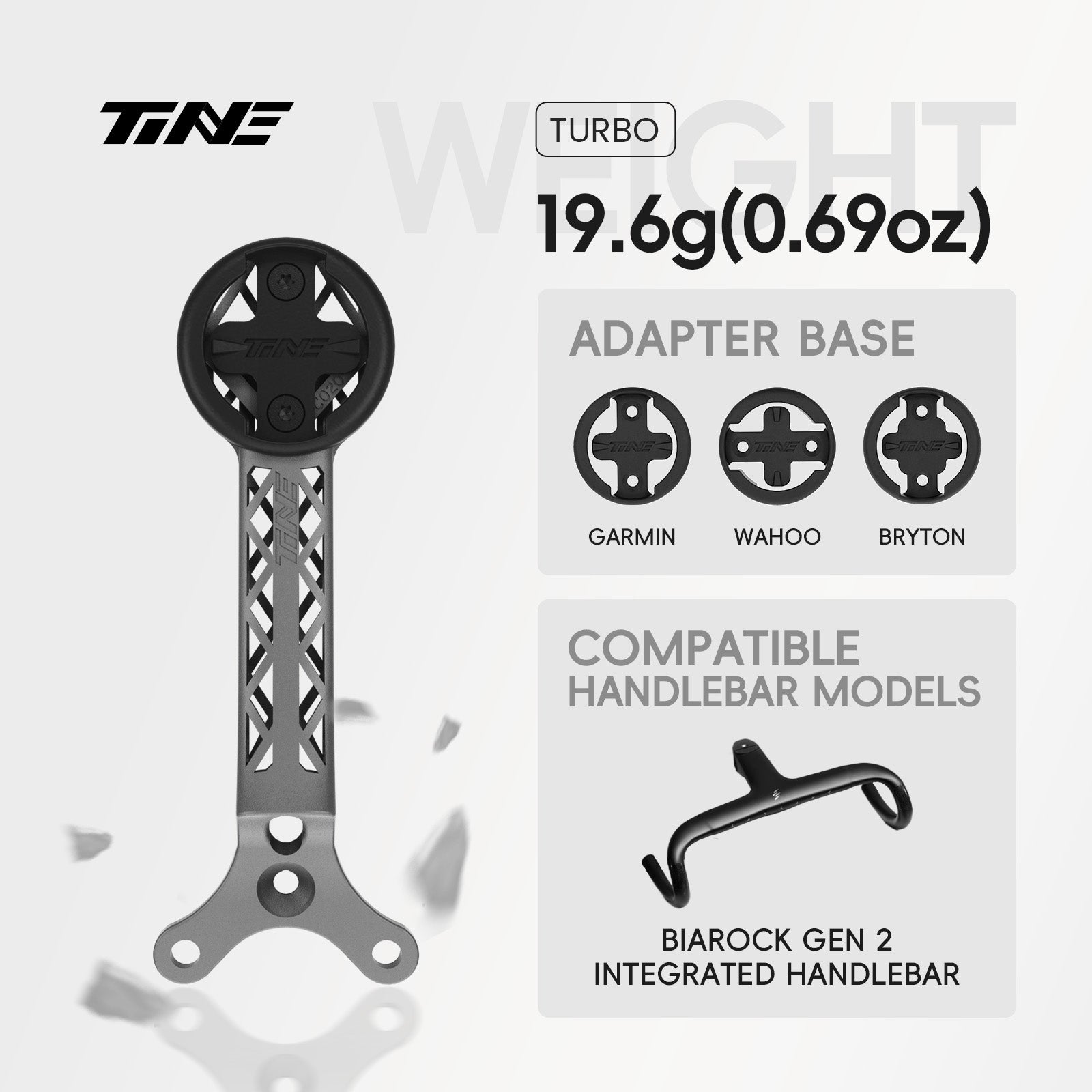 TiNE Bigrock Gen 2 | Titanium Bicycle Computer Mount