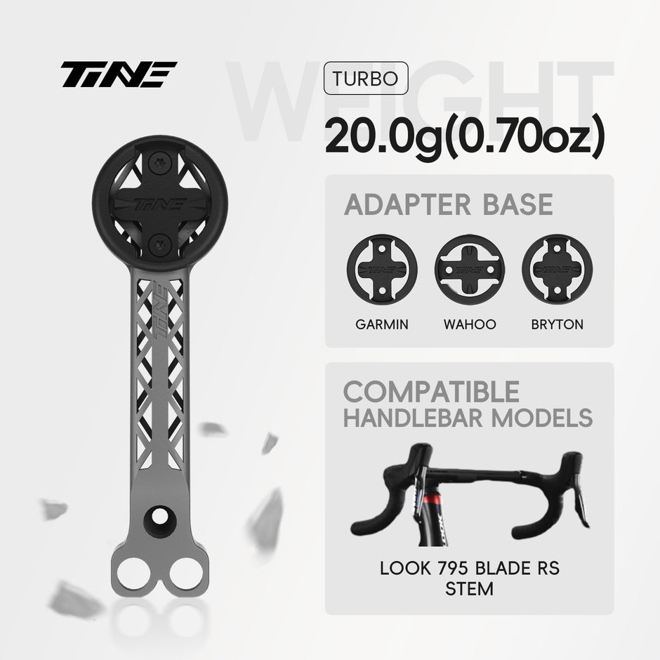 TiNE LOOK 795 BLADE RS Carbon integrated handlebars | Titanium Bicycle Computer Mount