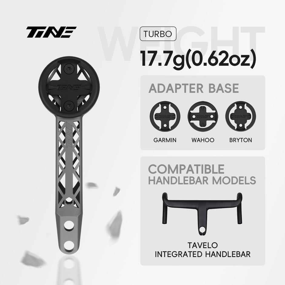 TiNE TAVELO Integrated-Bar Handlebar | Titanium Bicycle Computer Mount