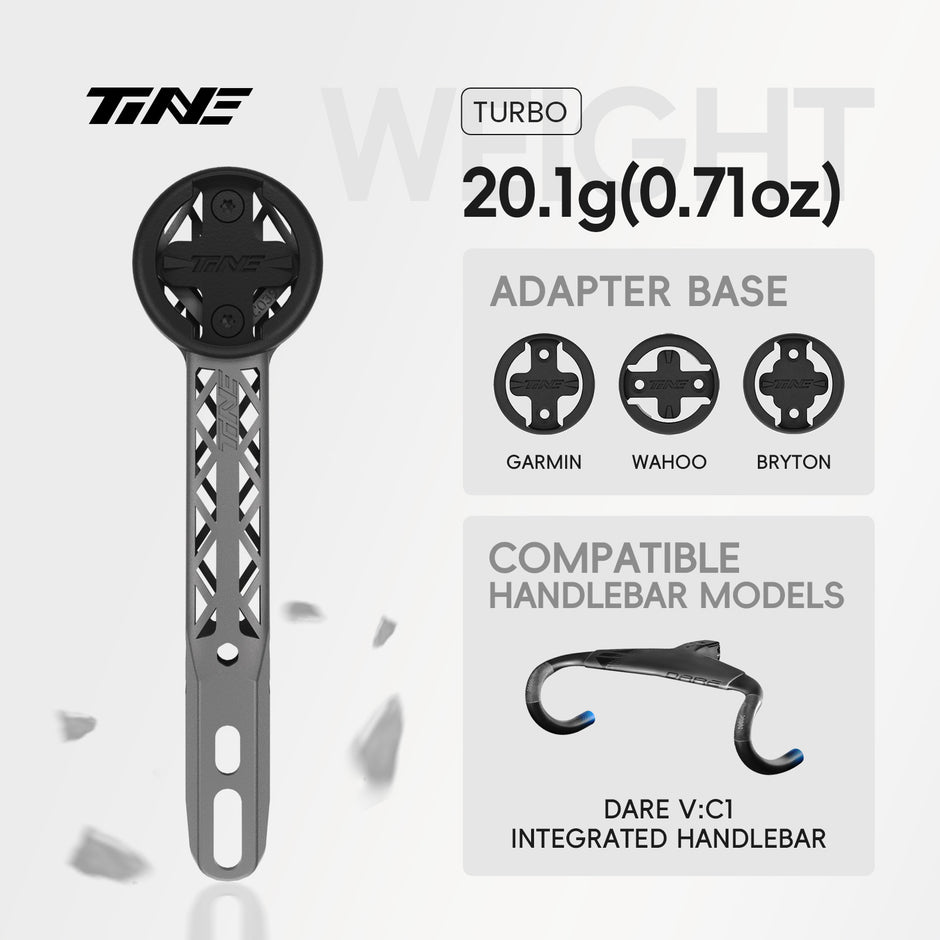 TiNE DARE V:C1 Carbon Integrated Handlebar |Titanium Bicycle Computer Mount