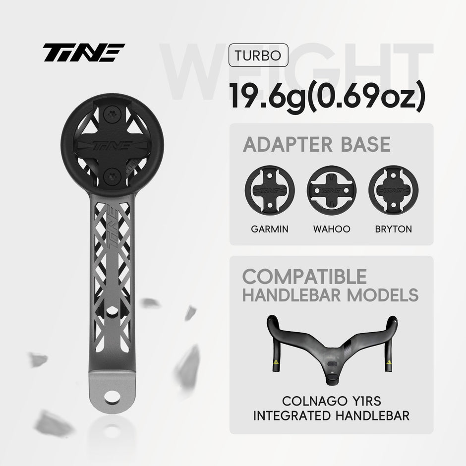 TiNE Colnago Y1RS Carbon Integrated Handlebar | Titanium Bicycle Computer Mount