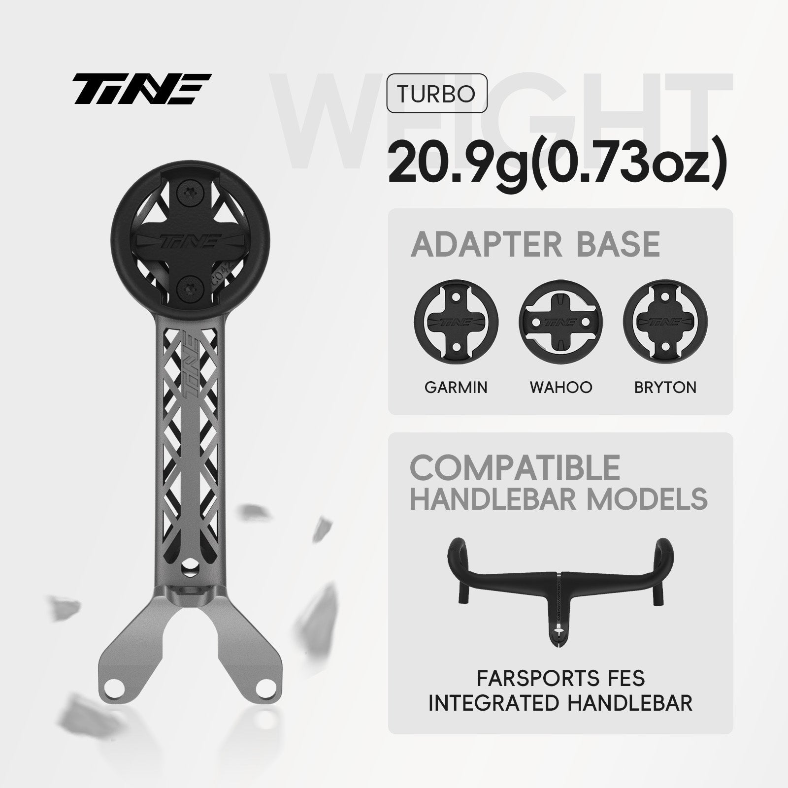 TiNE Farsports FES Integrated-Bar Handleba |Titanium Bicycle Computer Mount