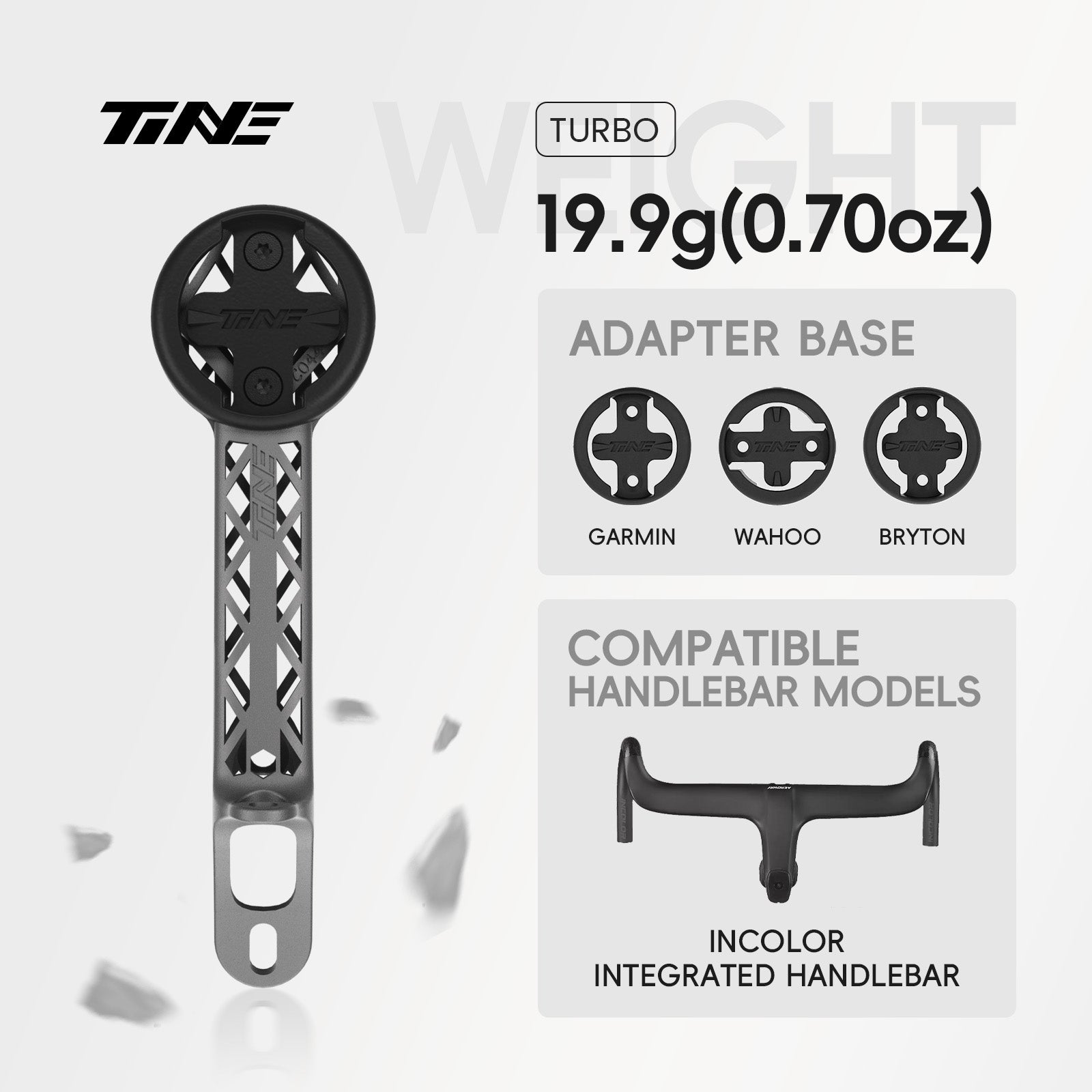 TiNE INCOLOR integrated handlebars | Titanium Bicycle Computer Mount