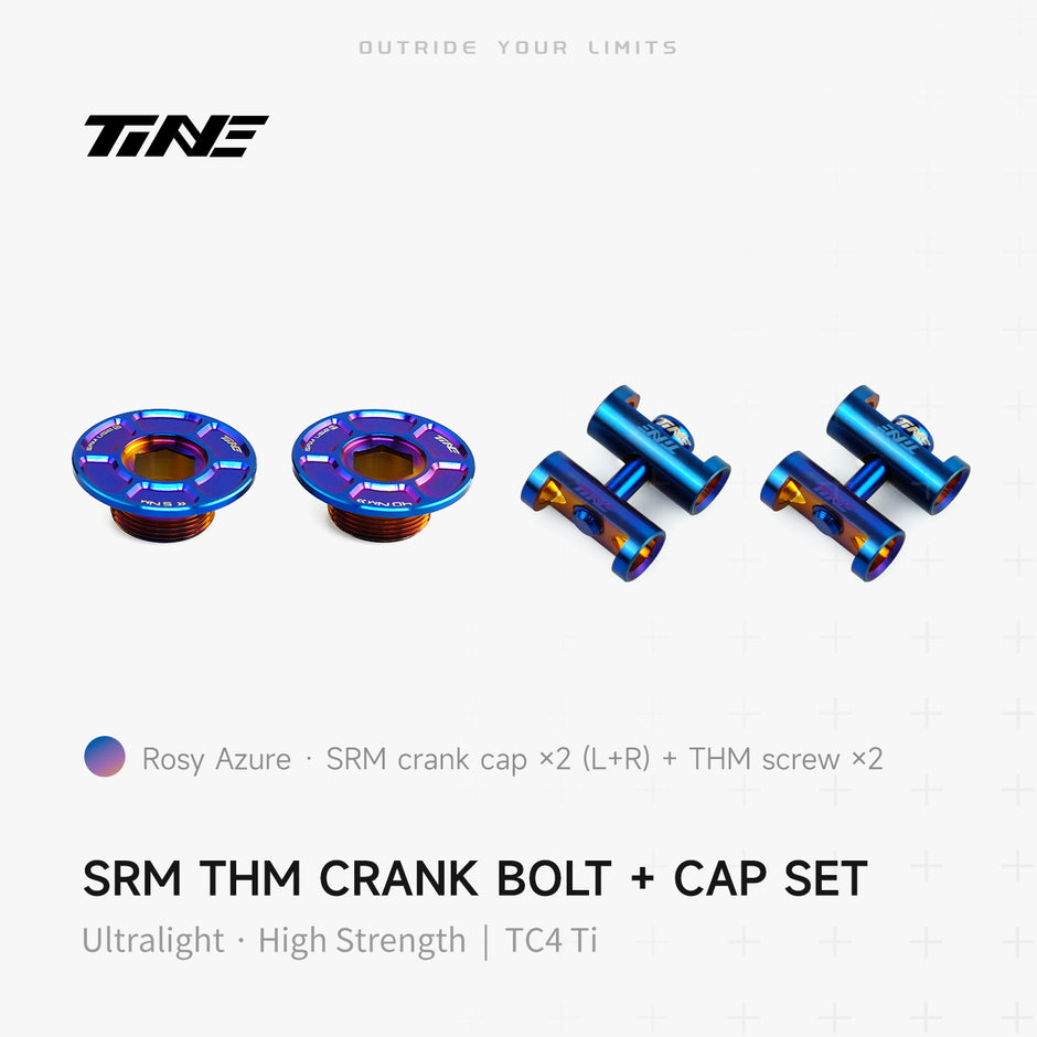 TiNE TECH Rosy Azure titanium ultralight THM/SRM crank cover + screw set