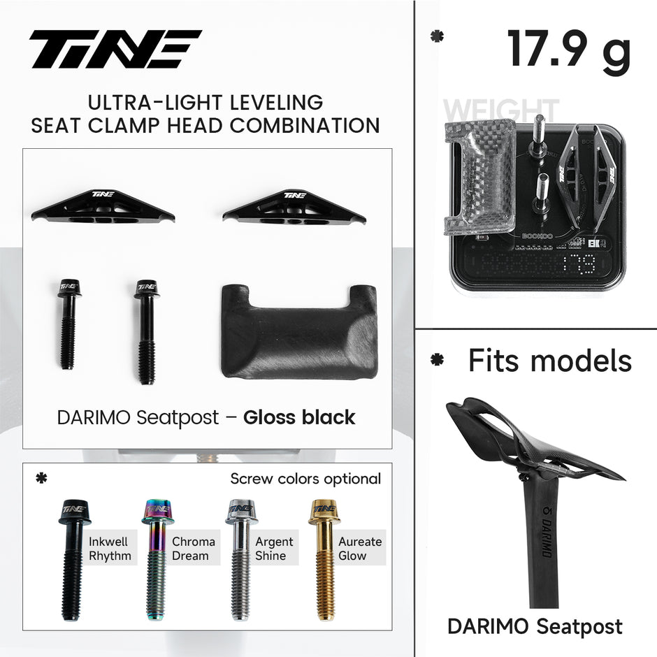 TiNE TECH DARIMO carbon fiber seat clamp kit, matte black/chroma dream