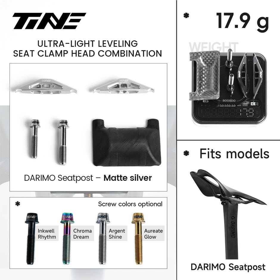 TiNE TECH DARIMO carbon fiber seat clamp kit, matte silver/chroma dream