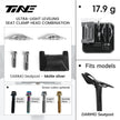 TiNE TECH DARIMO carbon fiber seat clamp kit, matte silver/chroma dream