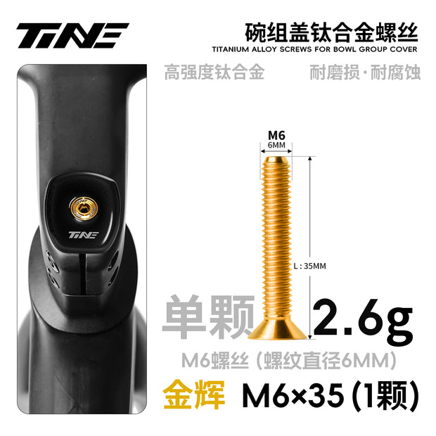 Replacement Headset Top Cover Screw - Titanium Alloy, M6 x 35mm Size, 8 Color Choices (Single)