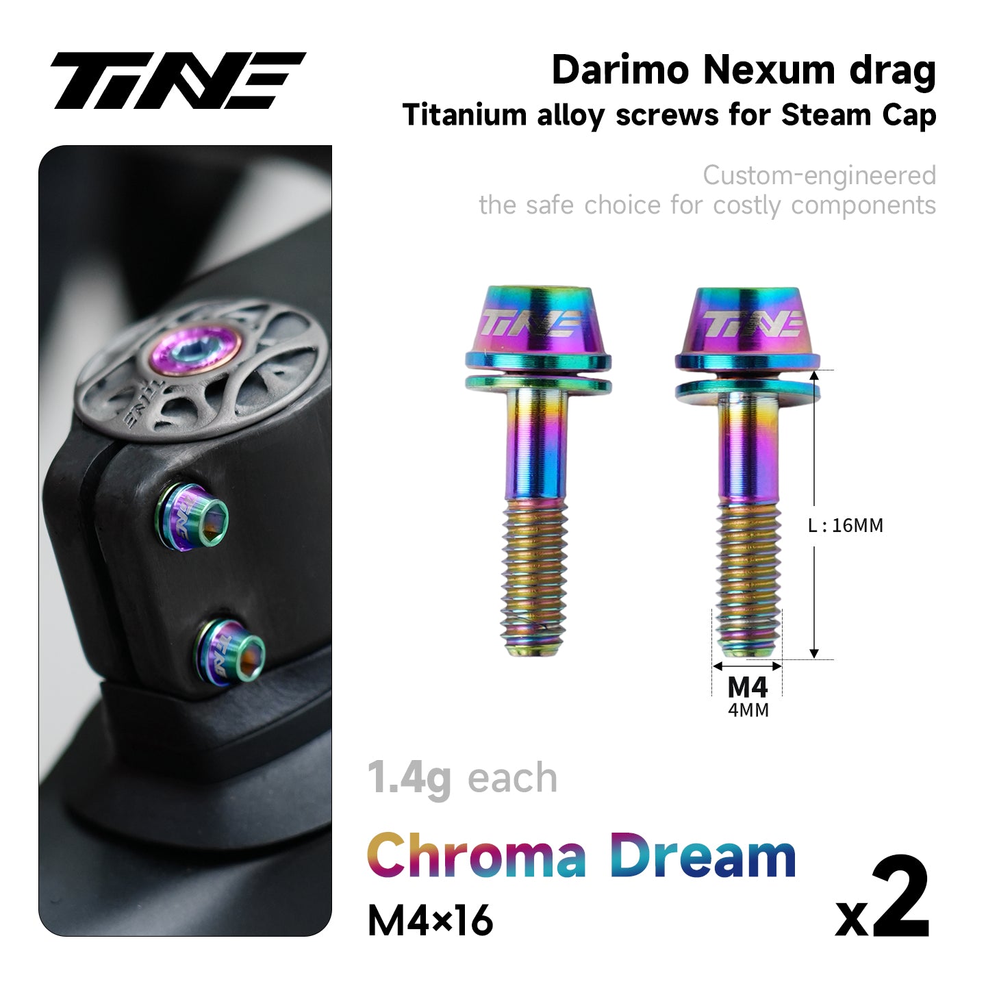 M4*16 · Titanium Stem Screw Set | Darimo Nexum Drag Handlebar