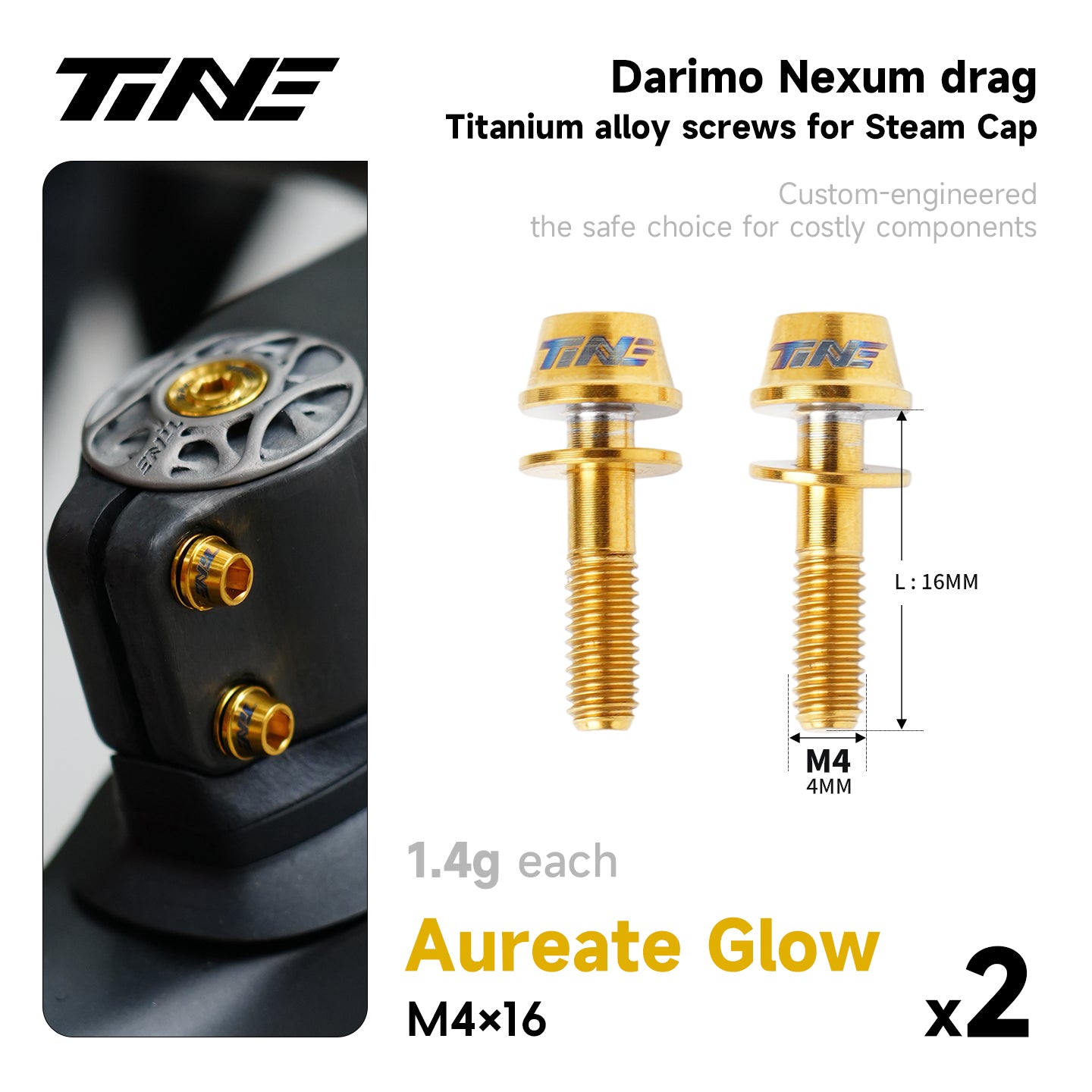 M4*16 · Titanium Stem Screw Set | Darimo Nexum Drag Handlebar