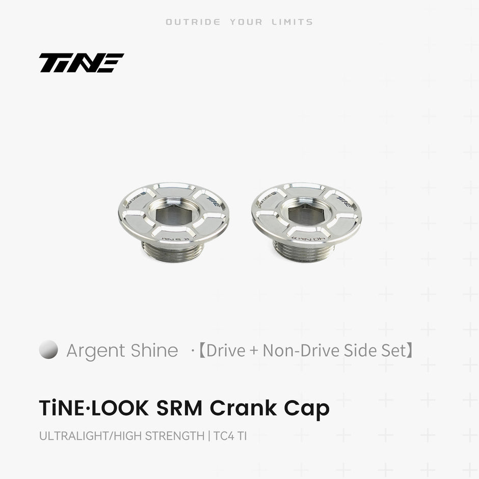 TiNE TECH titanium LOOK SRM crank cover upgrade kit - Argent Shine