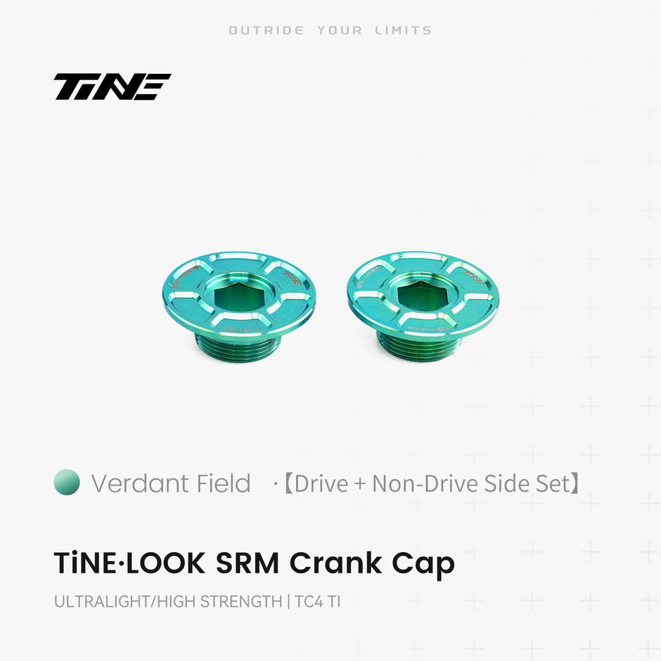 TiNE TECH titanium LOOK SRM crank cover upgrade kit - Verdant Field