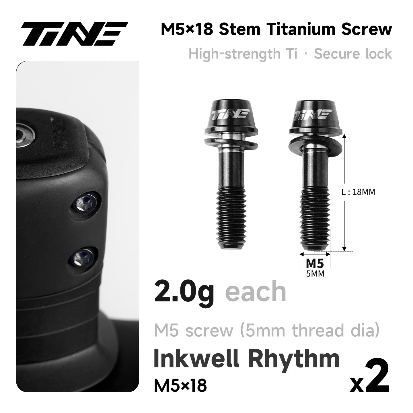 M5*18 · Titanium Stem Screw Set | Road & Mountain Bikes Ultralight Pro