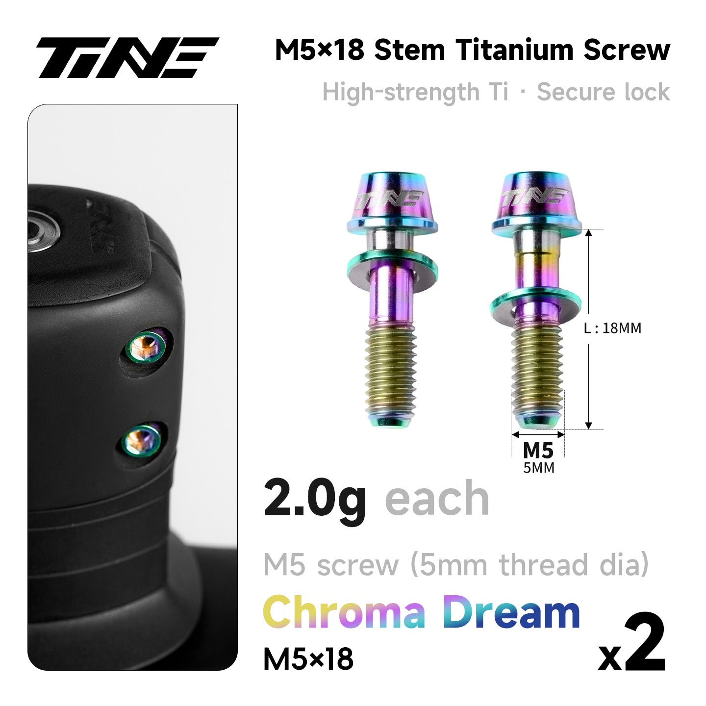 M5*18 · Titanium Stem Screw Set | Road & Mountain Bikes Ultralight Pro