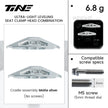 Matte silver M5 seat clamp cradle assembly pair (no screws)
