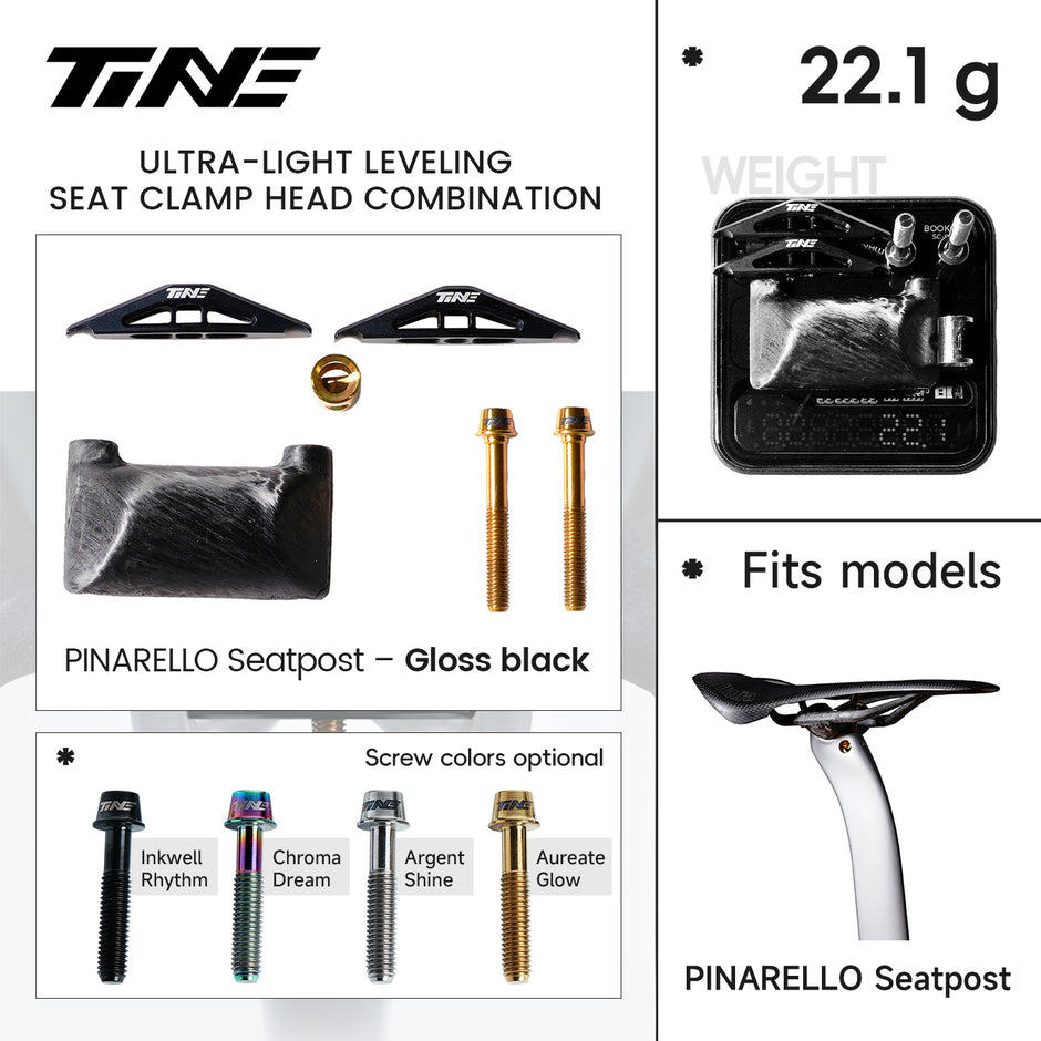 TiNE ultra-light carbon fiber seat clamp kit for Pinarello gloss black seatpost