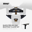 TiNE Quick Pro ER One carbon fiber seatpost clamp kit, black aluminum clamp assembly