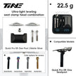 TiNE Quick Pro ER One carbon fiber seatpost balance kit - matte silver clamp heads, Chroma Dream screws