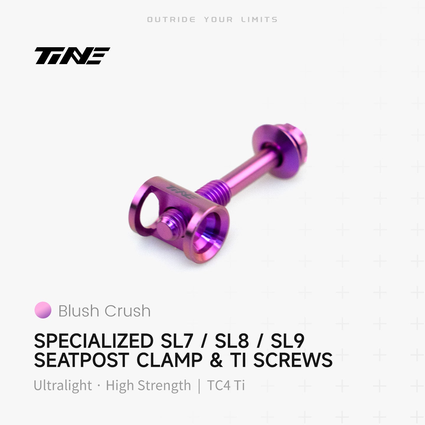 TiNE TECH SL9/SL7/SL8 titanium seatpost clamp fixing screw - blush crush