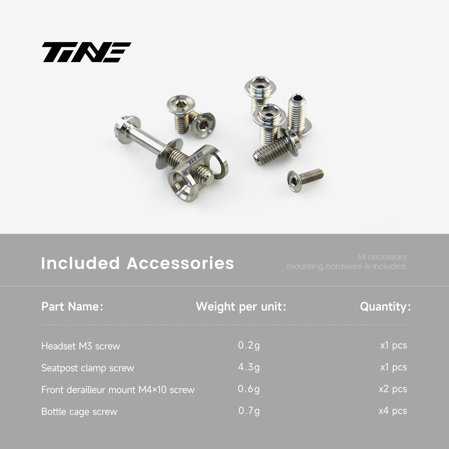 SL9 Specialized screw kit | Titanium ultra-light modification part