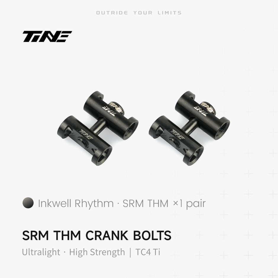 TiNE Tech SRM THM composite crank bolts, black finish, ultra-light titanium