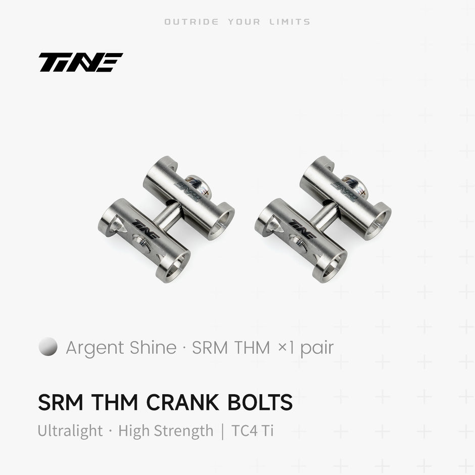 TiNE TECH Argent Shine silver SRM THM crank arm bolts (pair) – ultra-light precision components