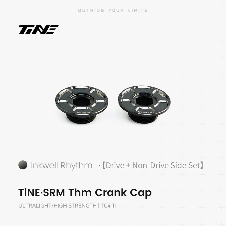 TiNE TECH THM-SRM titanium crank cover kit, Inkwell Rhythm edition, ultralight high strength
