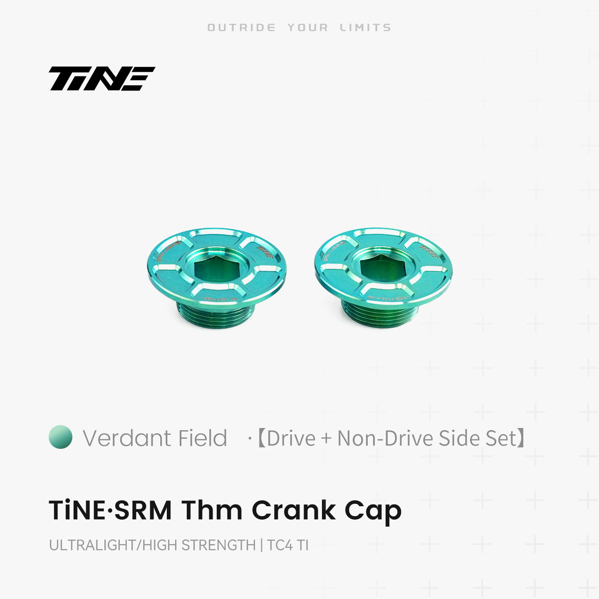 TiNE TECH THM-SRM titanium crank cover kit, Inkwell Rhythm edition, ultralight high strength