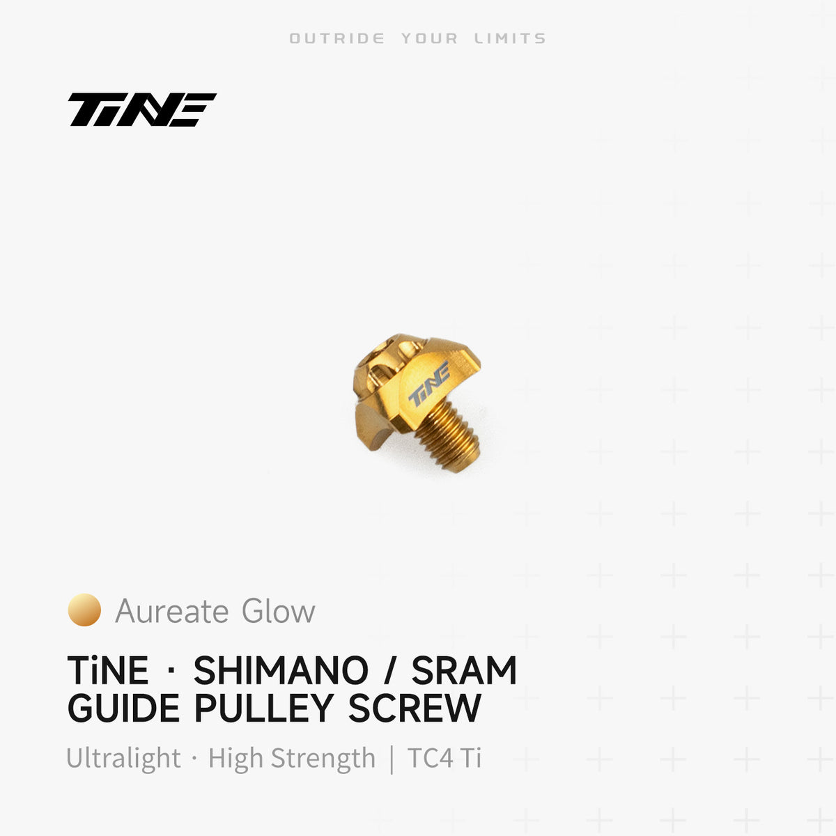 TiNE TECH ultralight titanium Shimano/SRAM front derailleur screw spacer - aureate glow