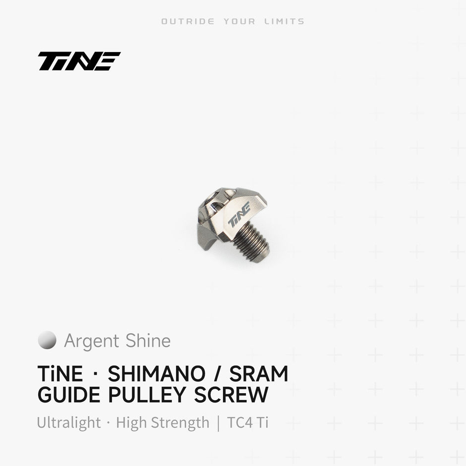 TiNE TECH ultralight titanium Shimano/SRAM front derailleur screw spacer - argent shine