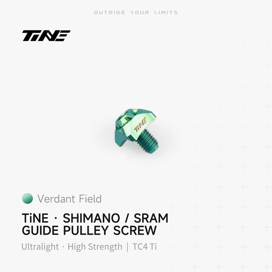 TiNE TECH ultralight titanium Shimano/SRAM front derailleur screw spacer - verdant field