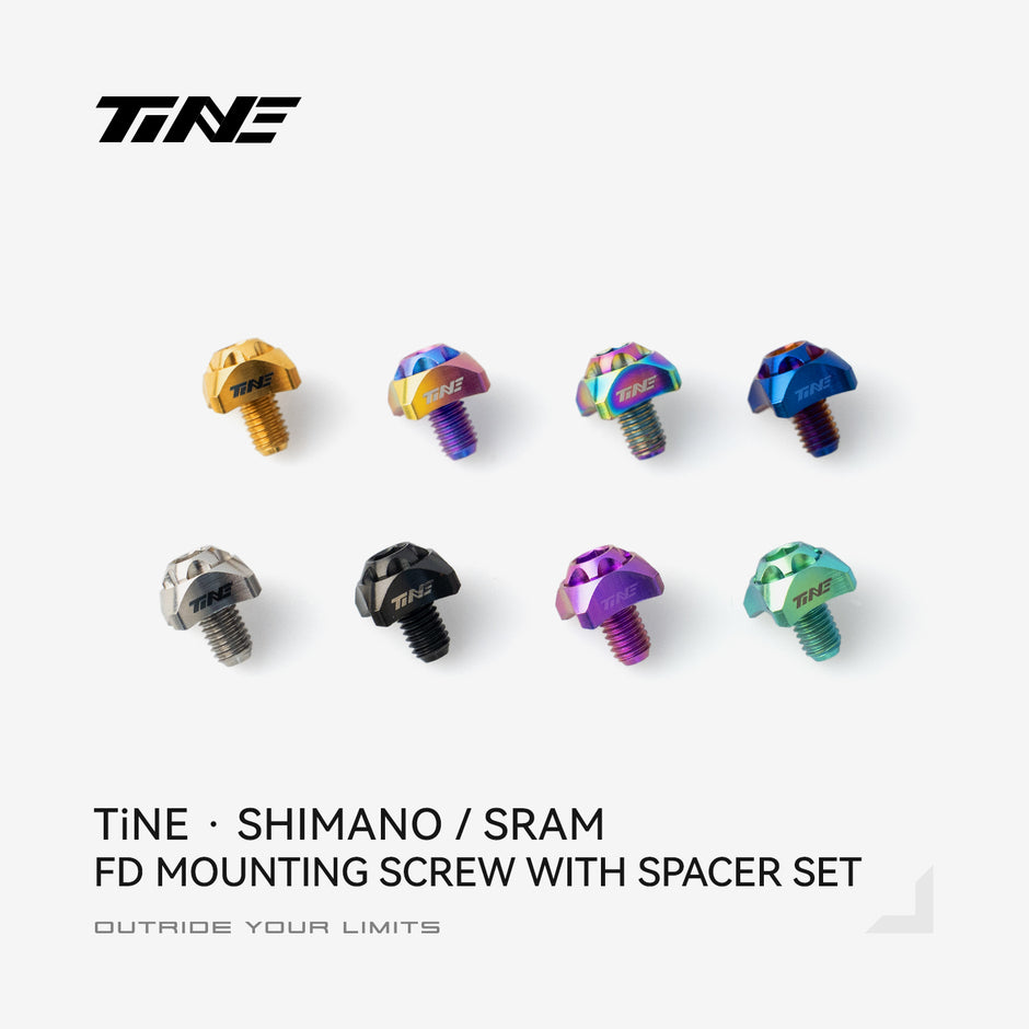 TiNE tech colorful titanium bolt and spacer set for road bike derailleurs