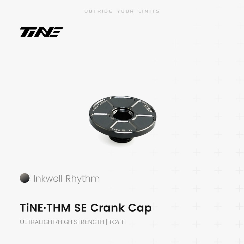 TiNE TECH THM SRM Series titanium crank cover, Inkwell Rhythm