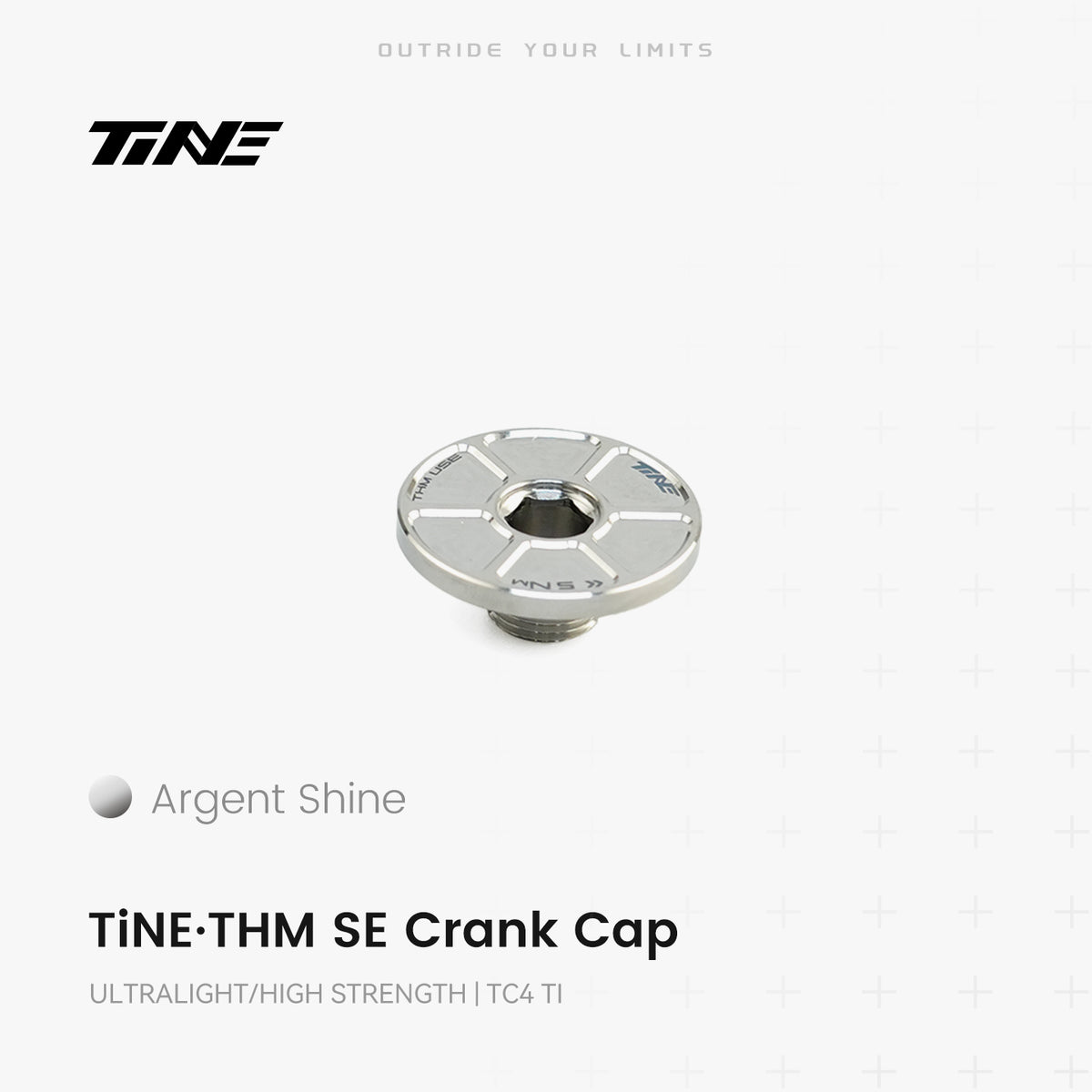 TiNE TECH THM SRM Series titanium crank cover, Argent Shine