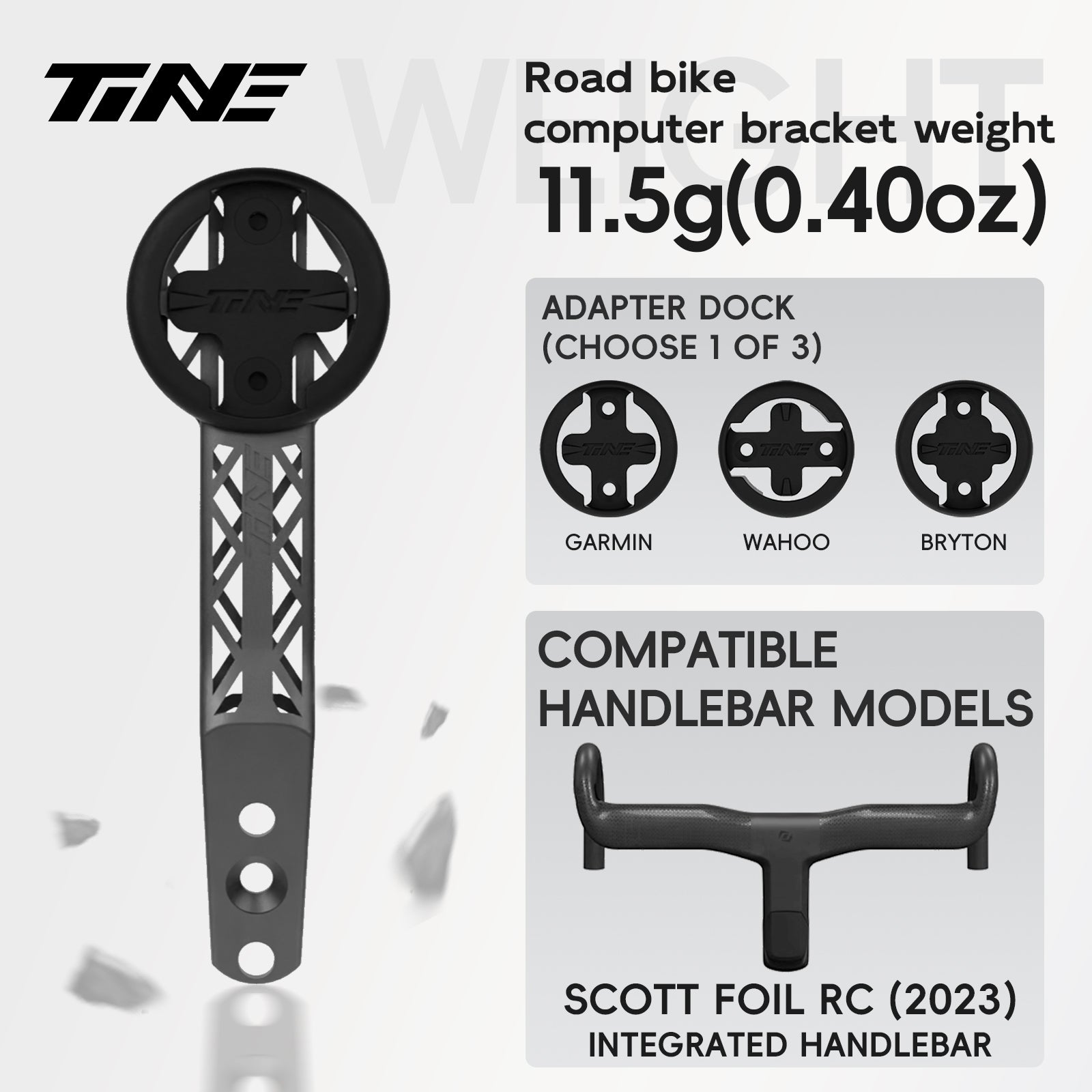 Titanium Bicycle Computer Mount Compatible for CSCOTT FOIL RC Integrated-Bar Handlebar, HYPERLIGHT Model