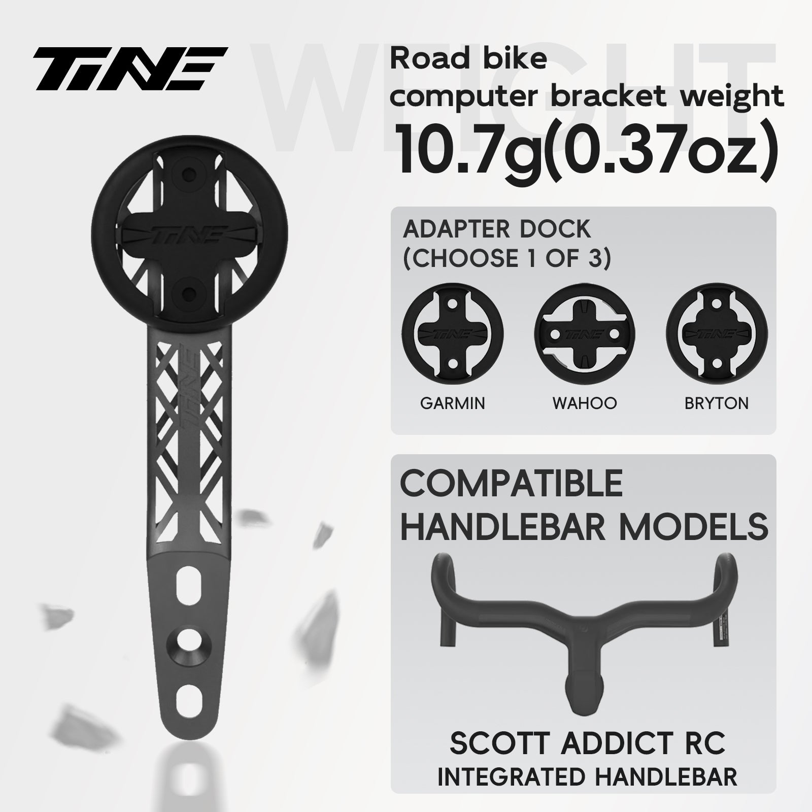Titanium Bicycle Computer Mount Compatible for SCOTT ADDICT RC Integrated-Bar Handlebar, HYPERLIGHT Model
