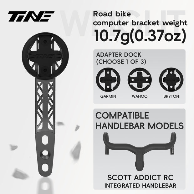 Titanium Bicycle Computer Mount Compatible for SCOTT ADDICT RC Integrated-Bar Handlebar, HYPERLIGHT Model