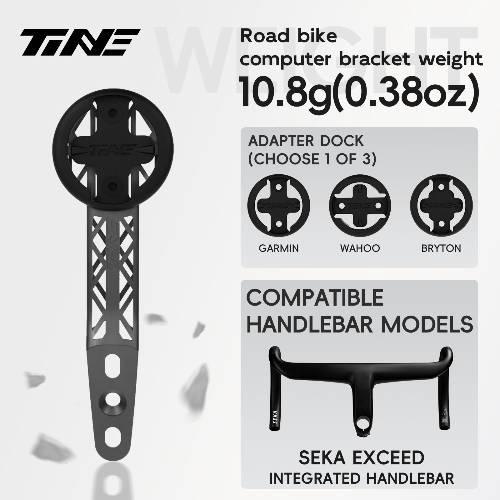 Titanium Bicycle Computer Mount Compatible for SEKA EXCEED/SPEAR Integrated-Bar Handlebar, HYPERLIGHT Model