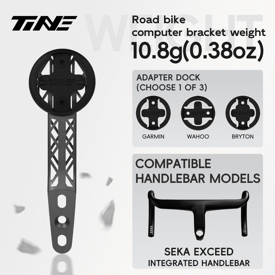 Titanium Bicycle Computer Mount Compatible for SEKA EXCEED/SPEAR Integrated-Bar Handlebar, HYPERLIGHT Model